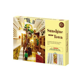 Robotime TGB02 Rolife Sunshine Town 3D Wooden DIY Miniature House Book Nook