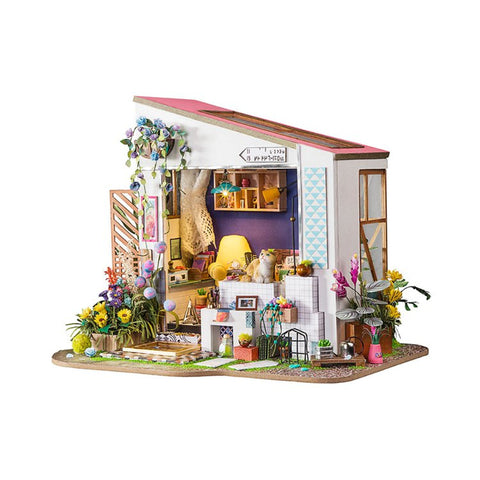Robotime DG11 Rolife Lily's Porch DIY Miniature Dollhouse with Cat 1:20