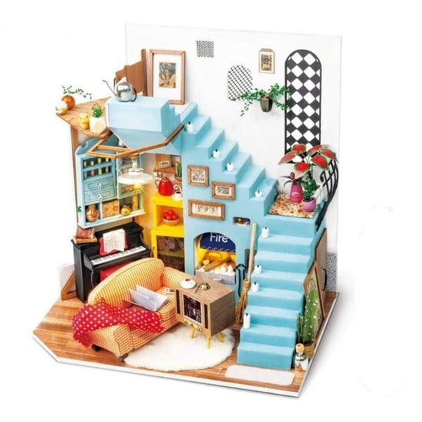 Robotime DG141 Rolife Joy's Peninsula Living Room DIY Miniature Dollhouse 1:18